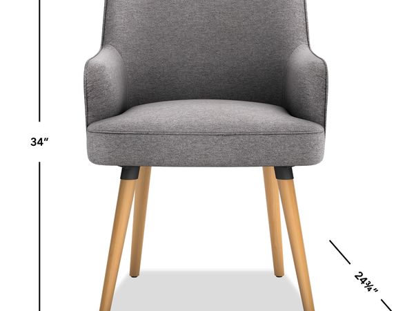 Matter guest chair in Gray with four wood legs
