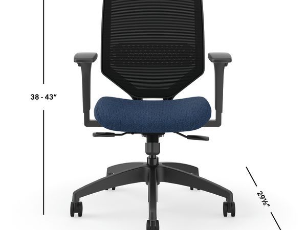 Solve task chair in Navy with Black mesh and frame