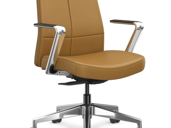 Cofi managerial back chair with quilt stitch shown in leather