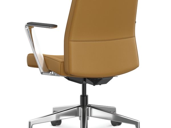 Cofi managerial back chair with quilt stitch shown in leather