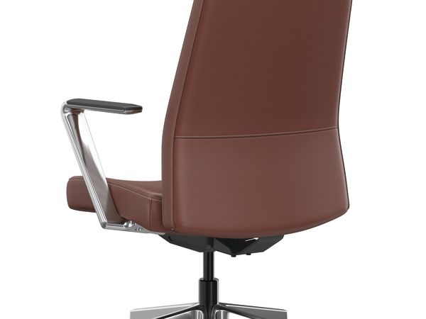 Cofi executive high-back chair with channel stitch shown in leather