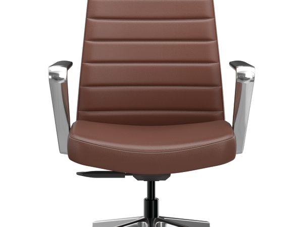 Cofi executive high-back chair with channel stitch shown in leather