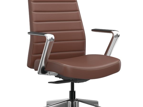 Cofi executive high-back chair with channel stitch shown in leather