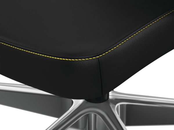 Cofi chair Yellow seat stitch detail