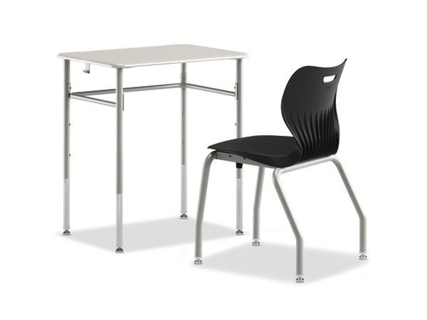 SmartLink Student Desk with SmartLink Back Pack Hook attached paired with a SmartLink chair