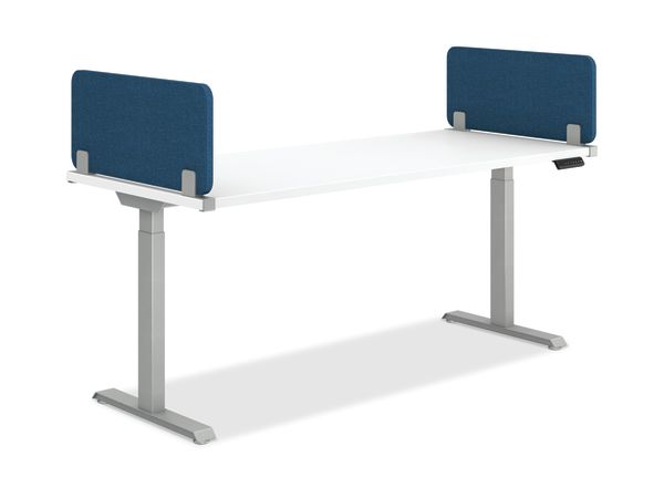 Fabric Front-to-Back Universal Screens shown on Coordinate Desk