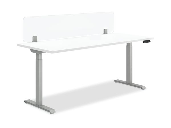 Acrylic Top Mount Universal Screens shown on Coordinate Desking