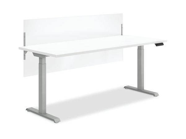 Acrylic Fixed Above/Below Universal Screens shown with Coordinate desking