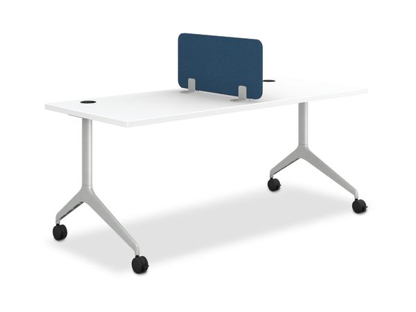 Fabric Sit-on-Surface Universal Screens shown on Motivate Table