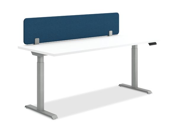 Fabric Side Mount Universal Screens shown with Coordinate desking