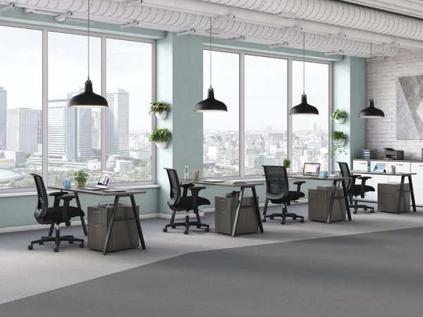 Mod desks and storage with Convergence seating.