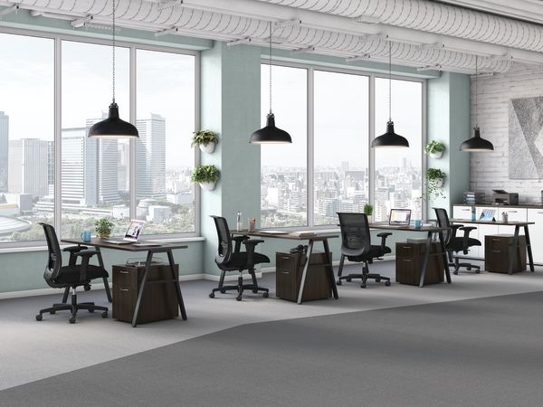 Mod desks and storage with Convergence seating.