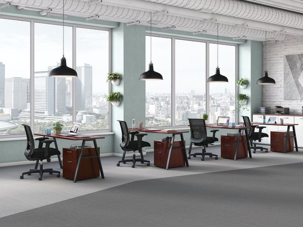 Mod desks and storage with Convergence seating.