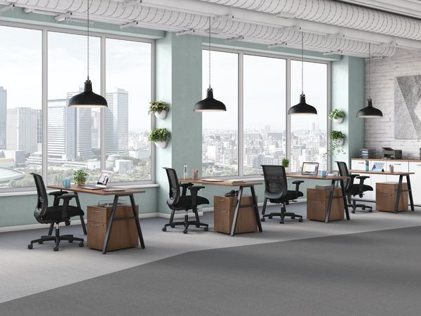 Mod desks and storage with Convergence seating.