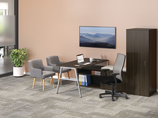 Mod private office with Ignition task seating and Matter wood leg chairs.