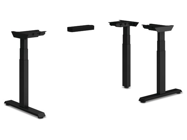 HON Coordinate height-adjustable 3-leg/3-stage, T-Foot table base in black finish.