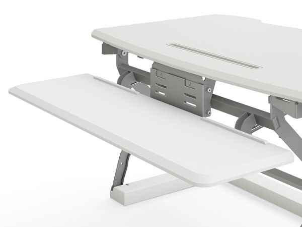 Coordinate desktop riser keyboard tray