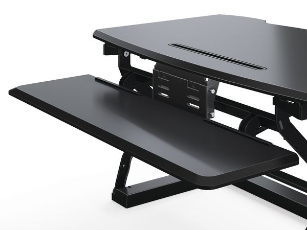 Coordinate desktop riser keyboard tray