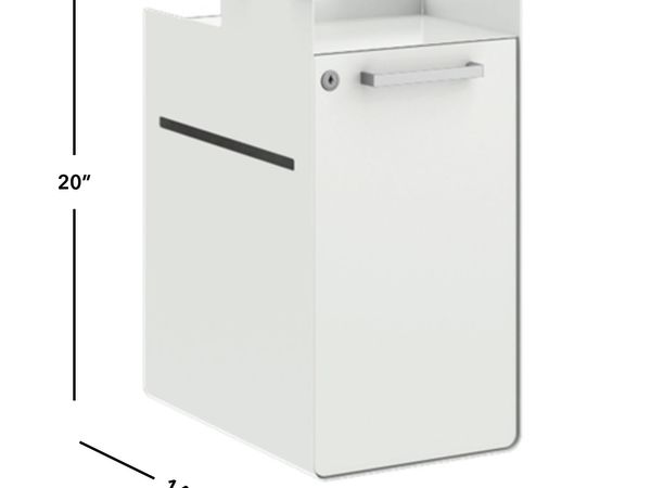Fuse undermount hanging storage pedestal in Designer White