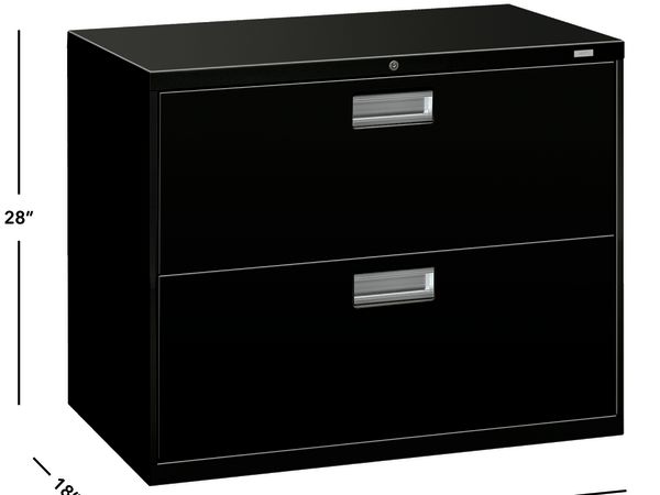 Brigade 600 Series 2-drawer lateral file cabinet in Black