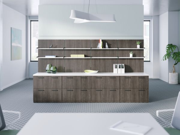 Concinnity storage with Workwall tiles in an open setting