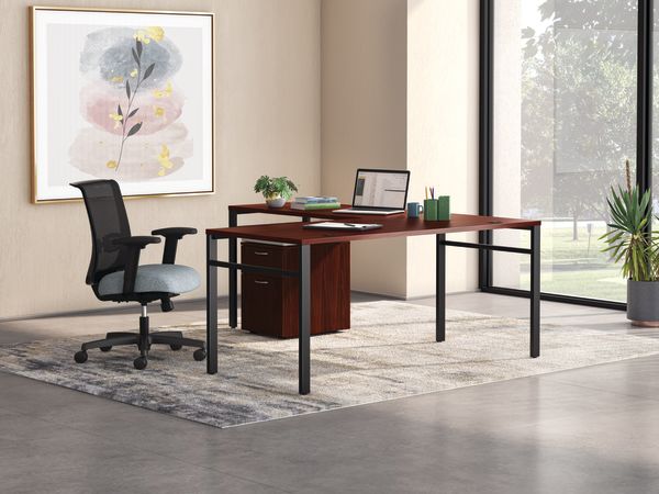 Mod desk and table with Convergence seating.