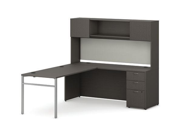 Mod L-Station Desk Typical With H-Leg