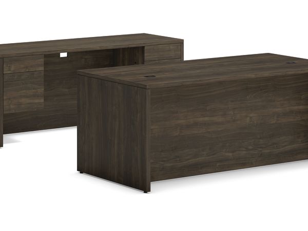10500 Series executive desk in Florence Walnut laminate