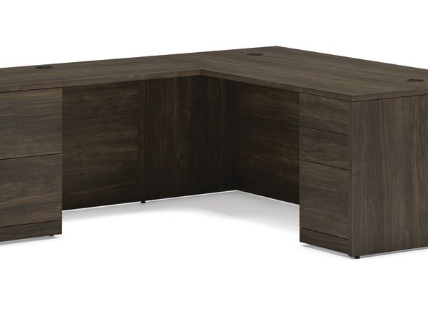 10500 Series l-station in Florence Walnut laminate