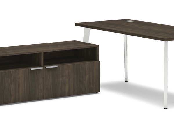 Voi l-station in Florence Walnut laminate