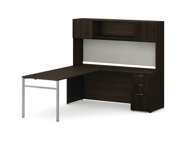 Mod L-Station Desk Typical With H-Leg