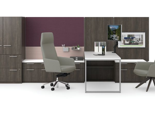 Concinnity large private office with Workwall tiles and Mav seating