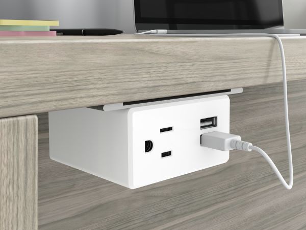 Miki Under-Worksurface Power Module in White