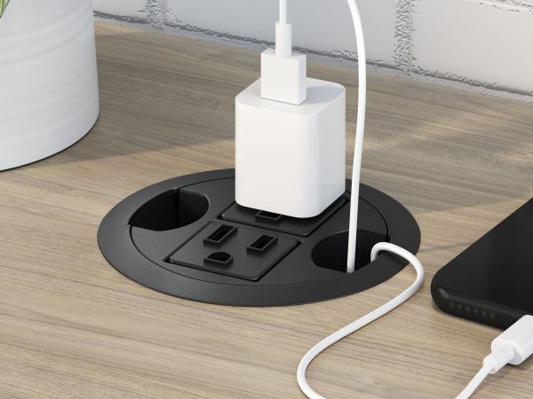 3” Round Power Grommet in Black