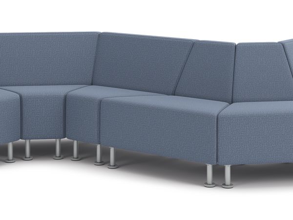 Flock wedge chairs in serpentine layout.
