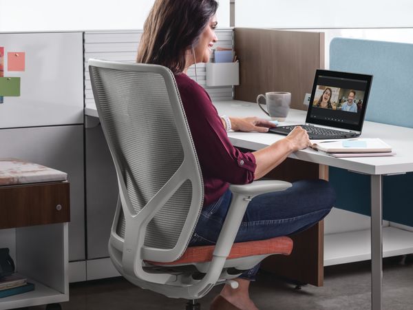 Flexion Seating with Abound Workstations, Contain Mobile Credenzas