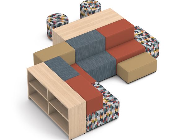 Storyline storage with Tangram seating and Flock minis.