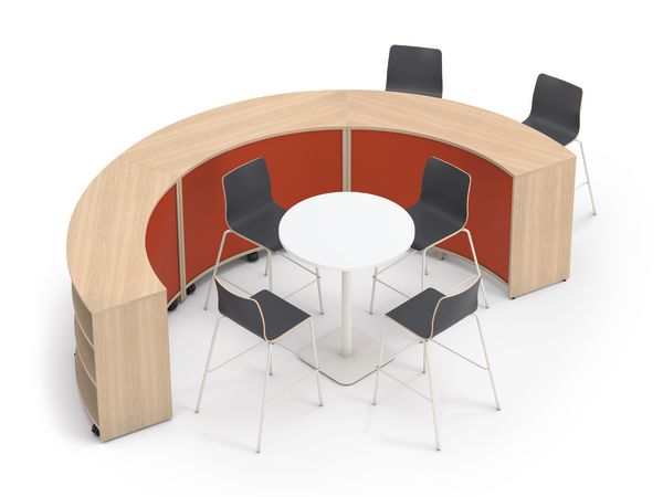 Storyline storage with Ruck seating and Birk table.