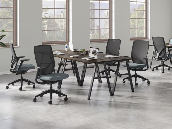 Mod Worksurface and A-leg with Flexion task chair