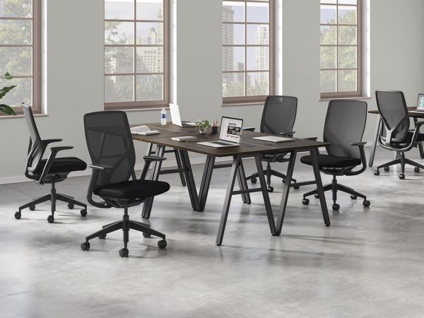 Mod Worksurface and A-leg with Flexion task chair