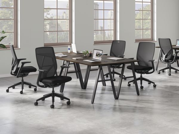 Mod Worksurface and A-leg with Flexion task chair