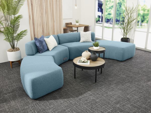 SoCo Modular Lounge with Sculpt Occasional Tables.