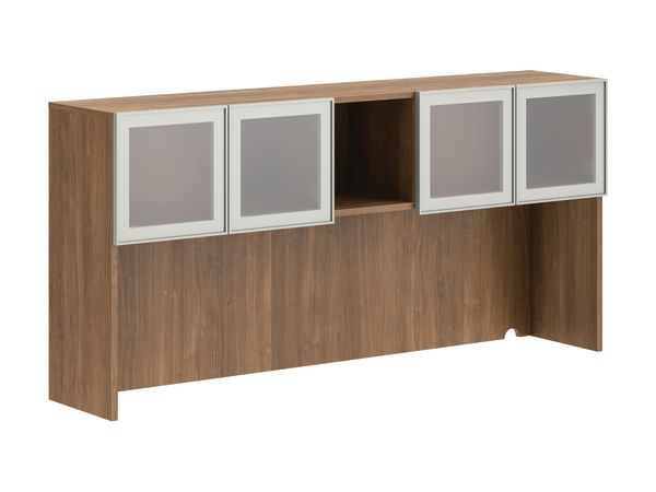Stack-on Storage, Built-up with 4 Frosted Doors with Metal Frame with Cubbies