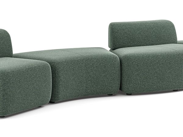 SoCo soft seating in serpentine layout featuring power.