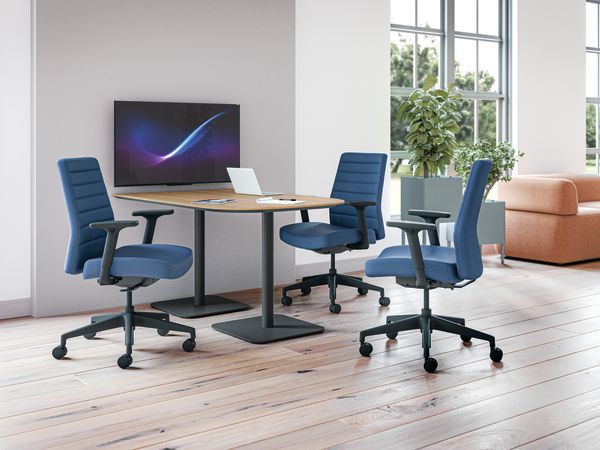 Cofi Managerial Chairs with Birk Table and Soco Seating.