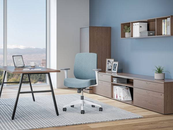 Altern upholstered back in private office