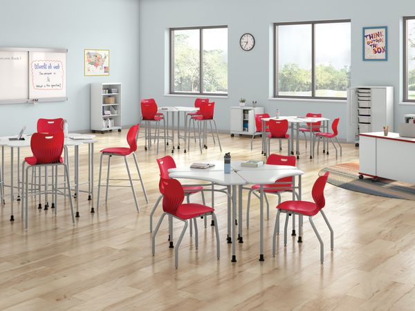 A classroom scene featuring SmartLink student desking and chairs.