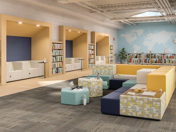 Tangram Education Soft Seating with Birk Tables 