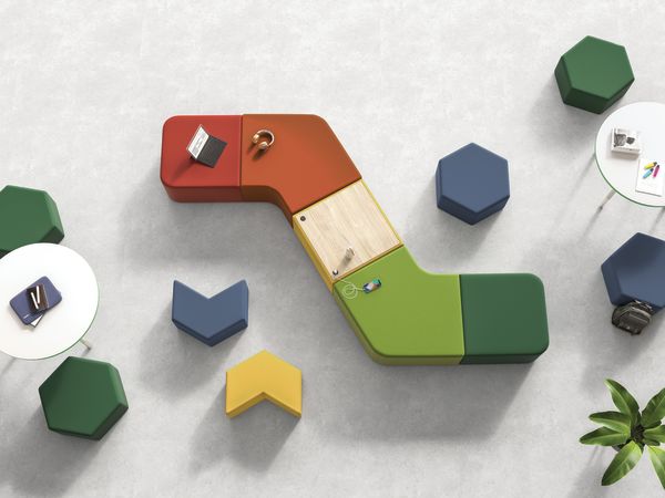 Tangram soft seating with Build tables