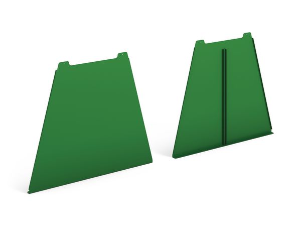 Right 3/4 View of Green Solid Full End Panels